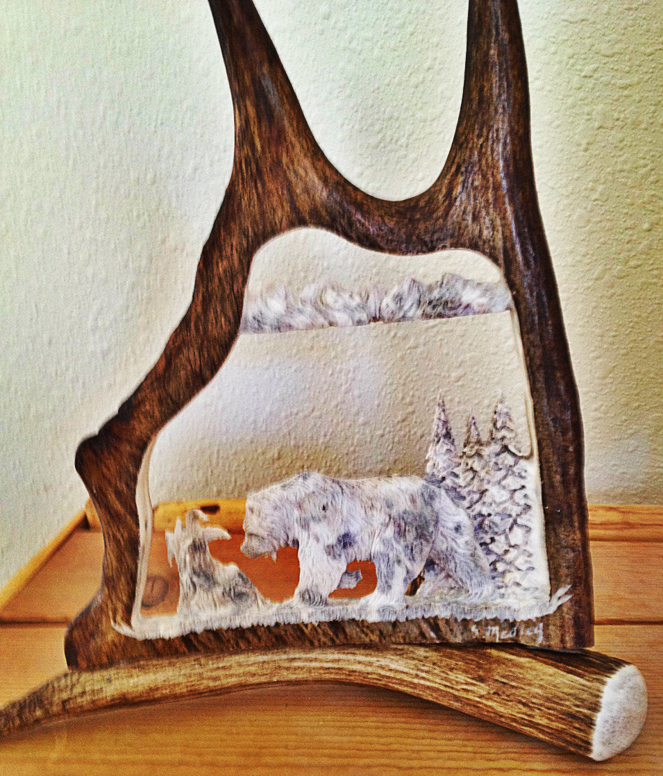 Big Bear Antler Carving