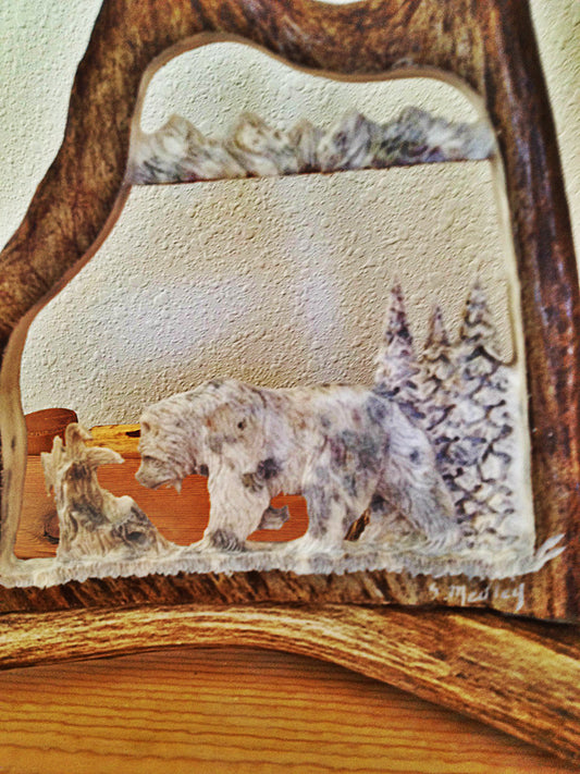 Big Bear Antler Carving
