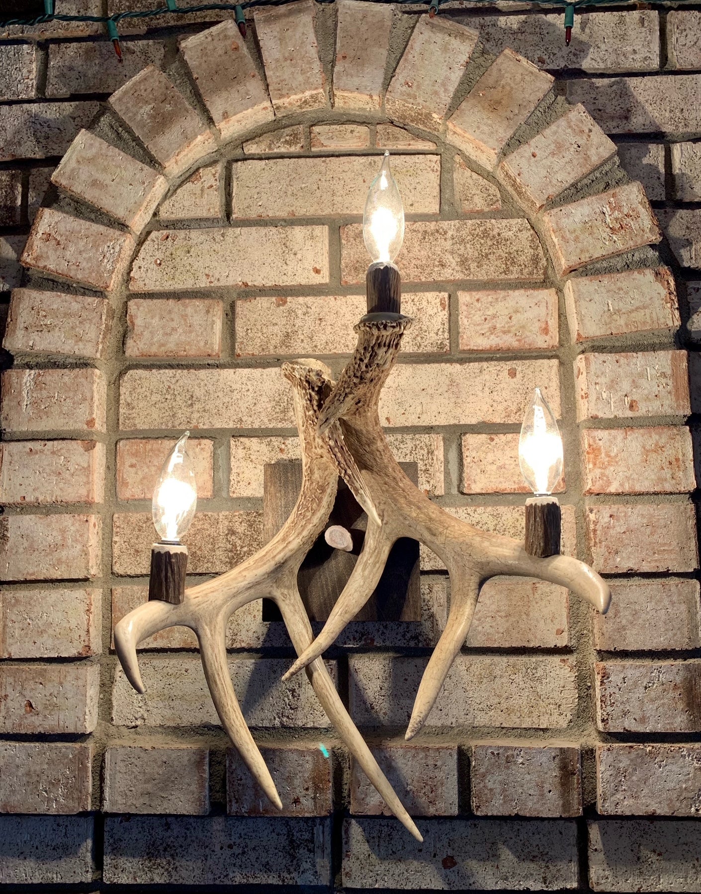 Real Deer Antler Wall Sconce