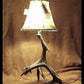 Whitetail Deer 2 Antler Table Lamp w/Rawhide Shade