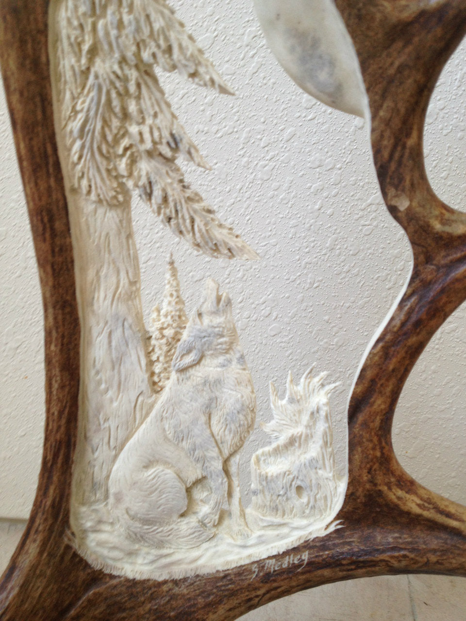 Wolf Midnights Voice Moose Antler Carving