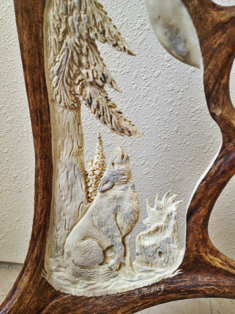 Wolf Midnights Voice Moose Antler Carving