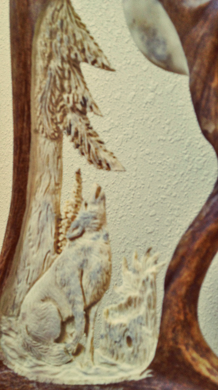 Wolf Midnights Voice Moose Antler Carving