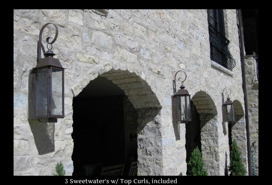 St. James Sweetwater Copper Lantern With Top Curl