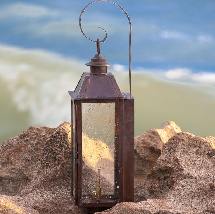 St. James Sweetwater Copper Lantern With Top Curl