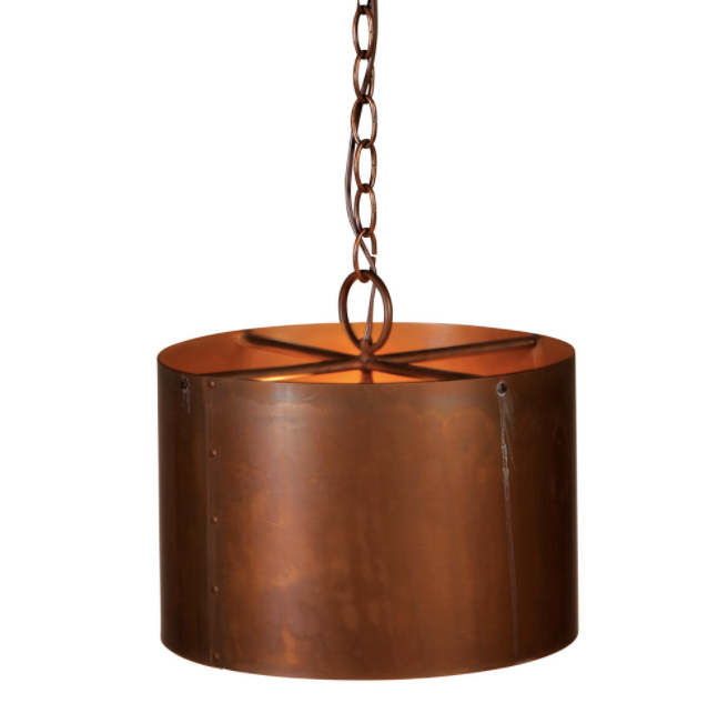 St. James Round Copper Drum Kitchen Island Pendant Light