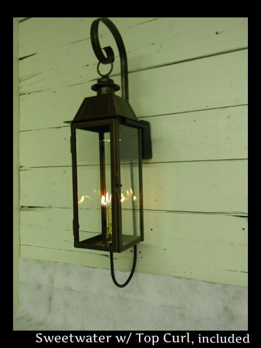 St. James Sweetwater Copper Lantern With Top Curl