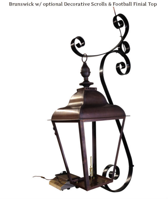 St. James Brunswick Copper Lantern With Top Curl