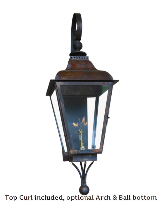 St. James Brunswick Copper Lantern With Top Curl
