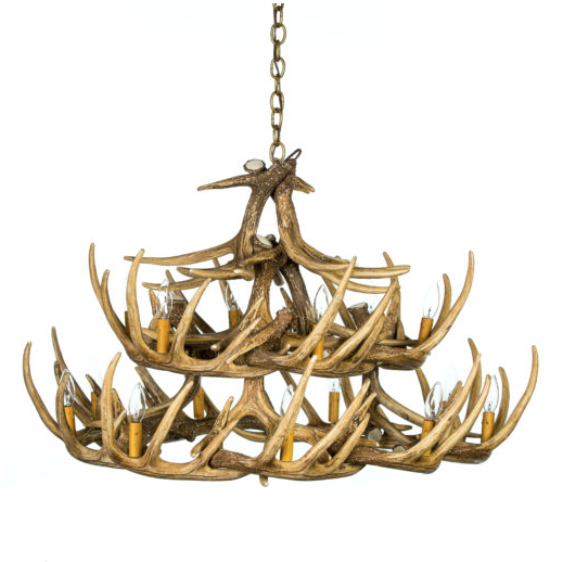 River Drive Faux Deer Antler Chandelier, 42"W x 26"T