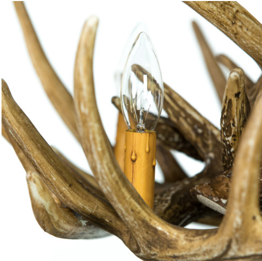 Lake Geneva Faux Deer Antler Chandelier, 24" W x 15" T