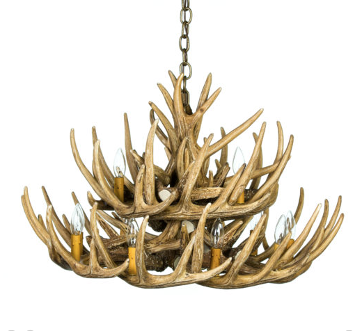 Monarch Faux Deer Antler Chandelier, 32"W by 20"T