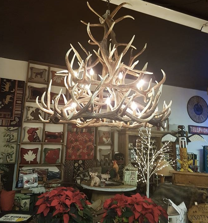 McCall Faux Elk Antler Chandelier, 60"W x 56"T