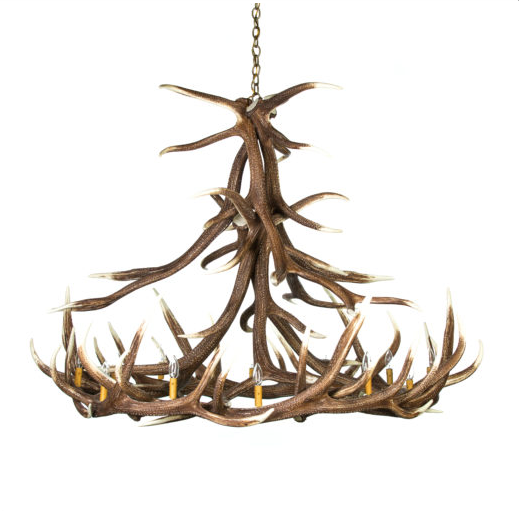 Challis Faux Elk Antler Chandelier, 60"W x 48"T