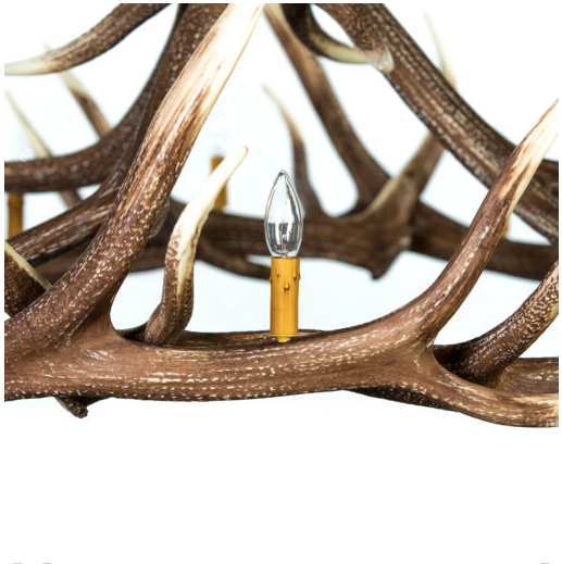 Growler Bull Faux Elk Antler Chandelier,60" L x 41"W x 30"T, 3 DL