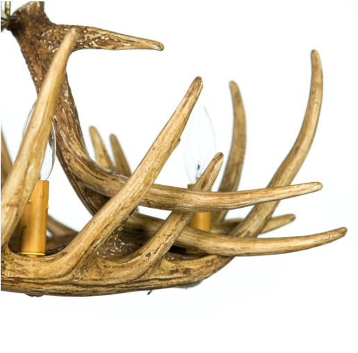 Wisconsin Faux Deer Antler Chandelier, 30"W x 20"T