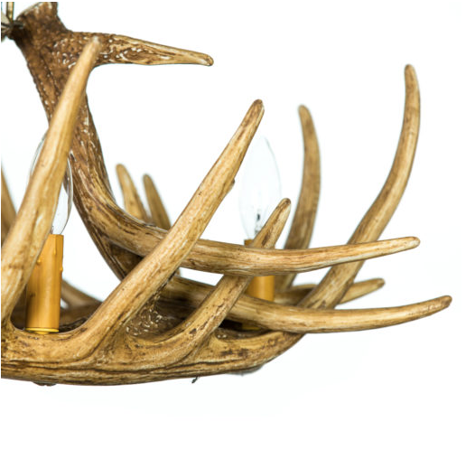 Prentice Faux Deer Antler Chandelier, 31"W x 16"T