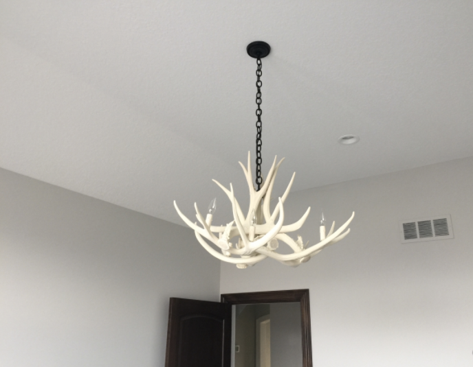 Kings Hill Faux Deer Antler Chandelier, 32"W x 20"T
