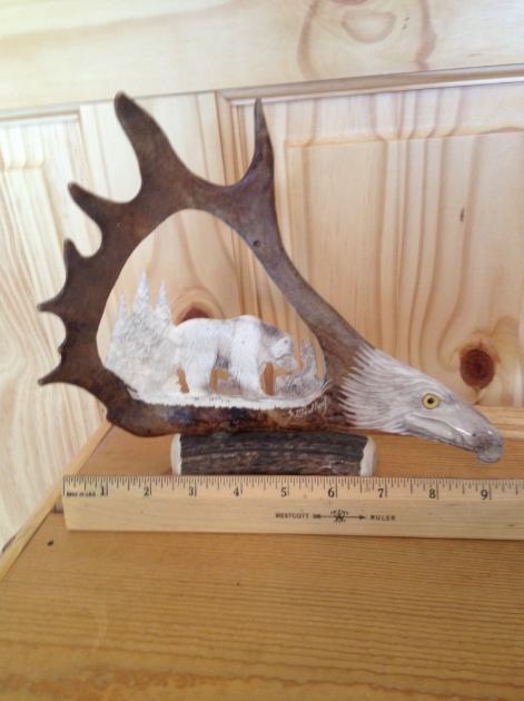 Wild Bear Antler Carving