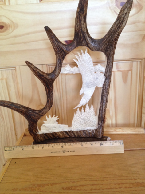 Banking Eagle Antler Carving