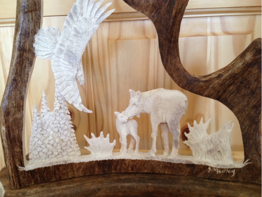 Wild and Free Antler Carving