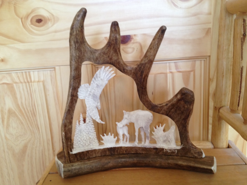 Wild and Free Antler Carving