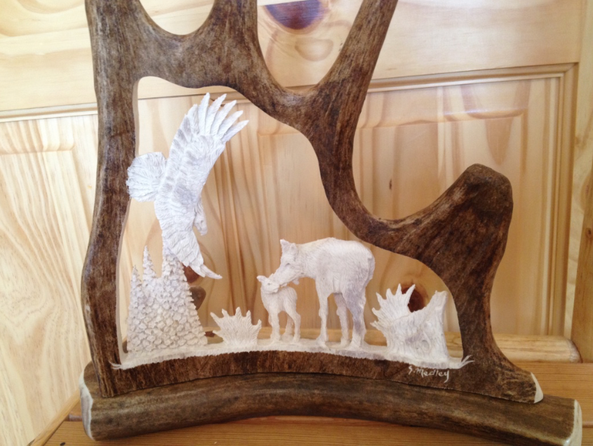 Wild and Free Antler Carving