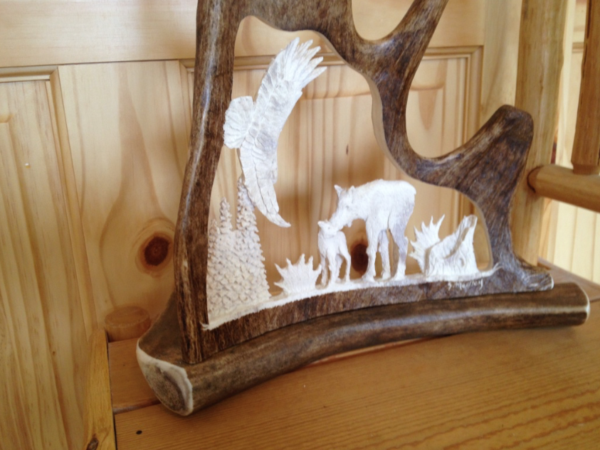 Wild and Free Antler Carving