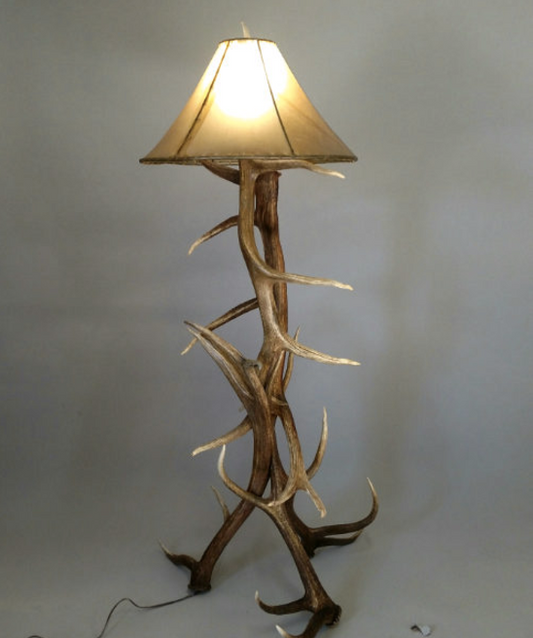 Elk Antler Floor Lamp, 50"Tall by 22" Wide