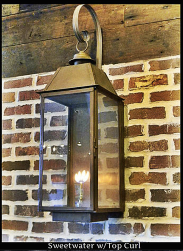 St. James Sweetwater Copper Lantern With Top Curl