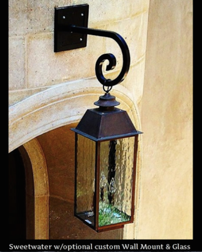 St. James Sweetwater Copper Lantern With Top Curl