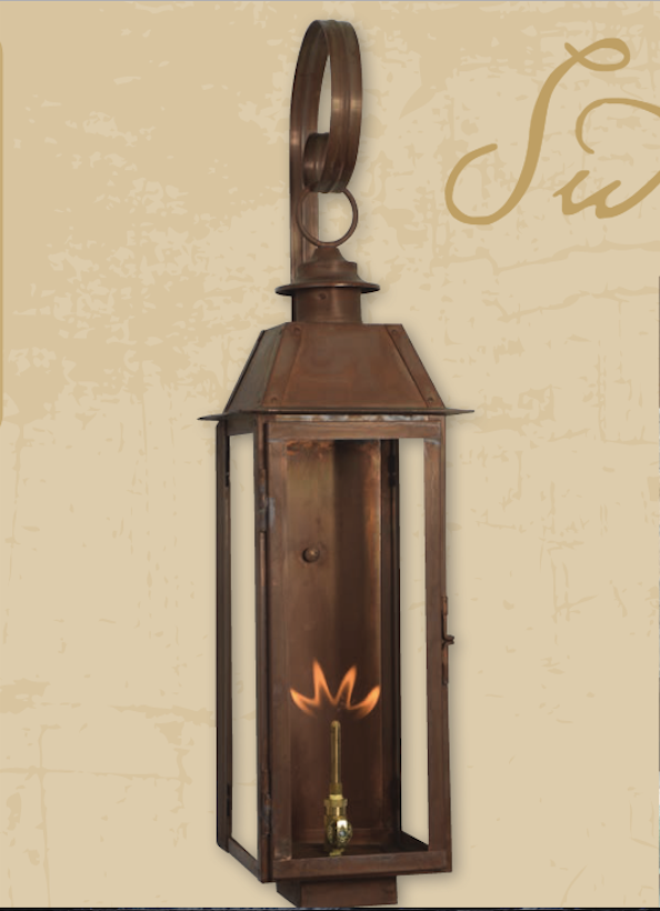 St. James Sweetwater Copper Lantern With Top Curl