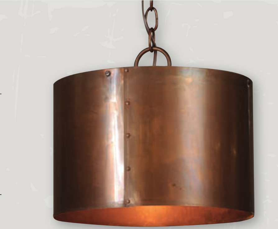 St. James Round Copper Drum Kitchen Island Pendant Light