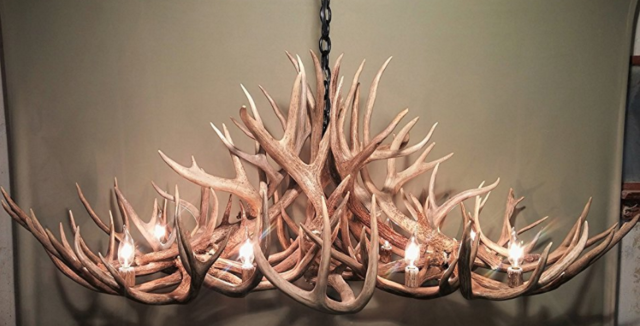 Grand Canyon Oblong Antler Chandelier 50"L,30"W,20"T, 8 Lights