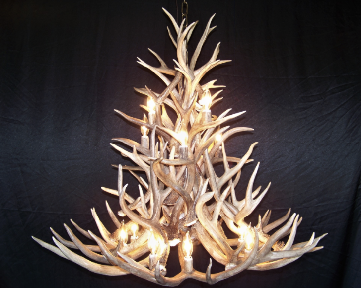 Montana Deer Antler Chandelier, 13 Lights