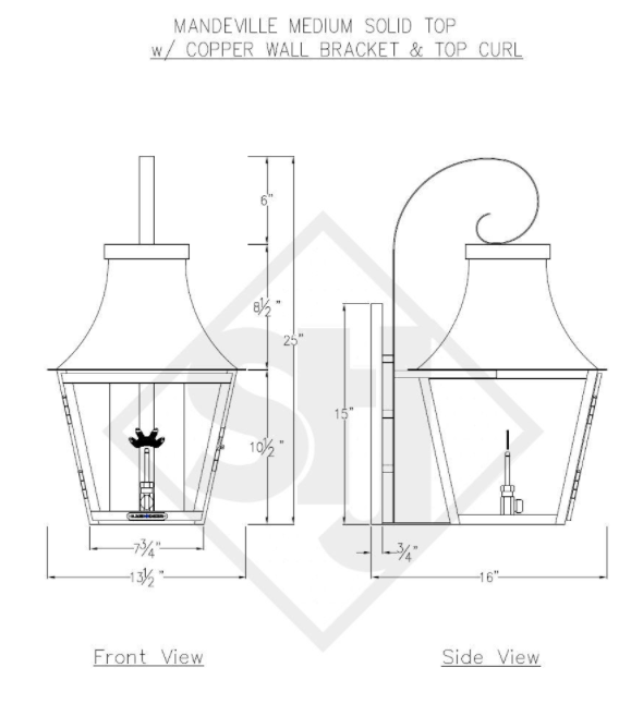 St. James Mandeville Copper Lantern Pendant Light Custom Design