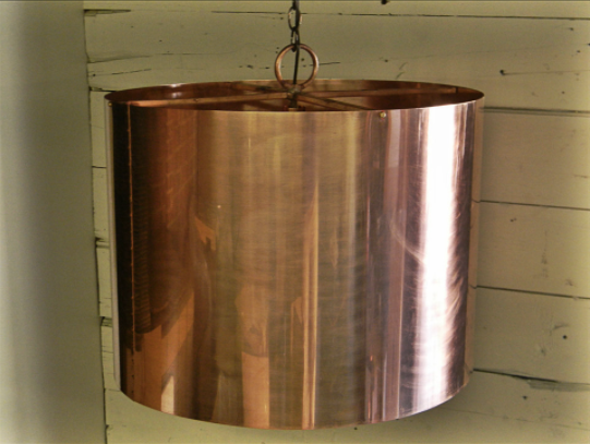 St. James Round Copper Drum Kitchen Island Pendant Light