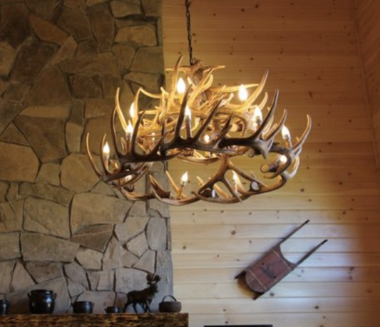 Faux Deer Antler Chandelier