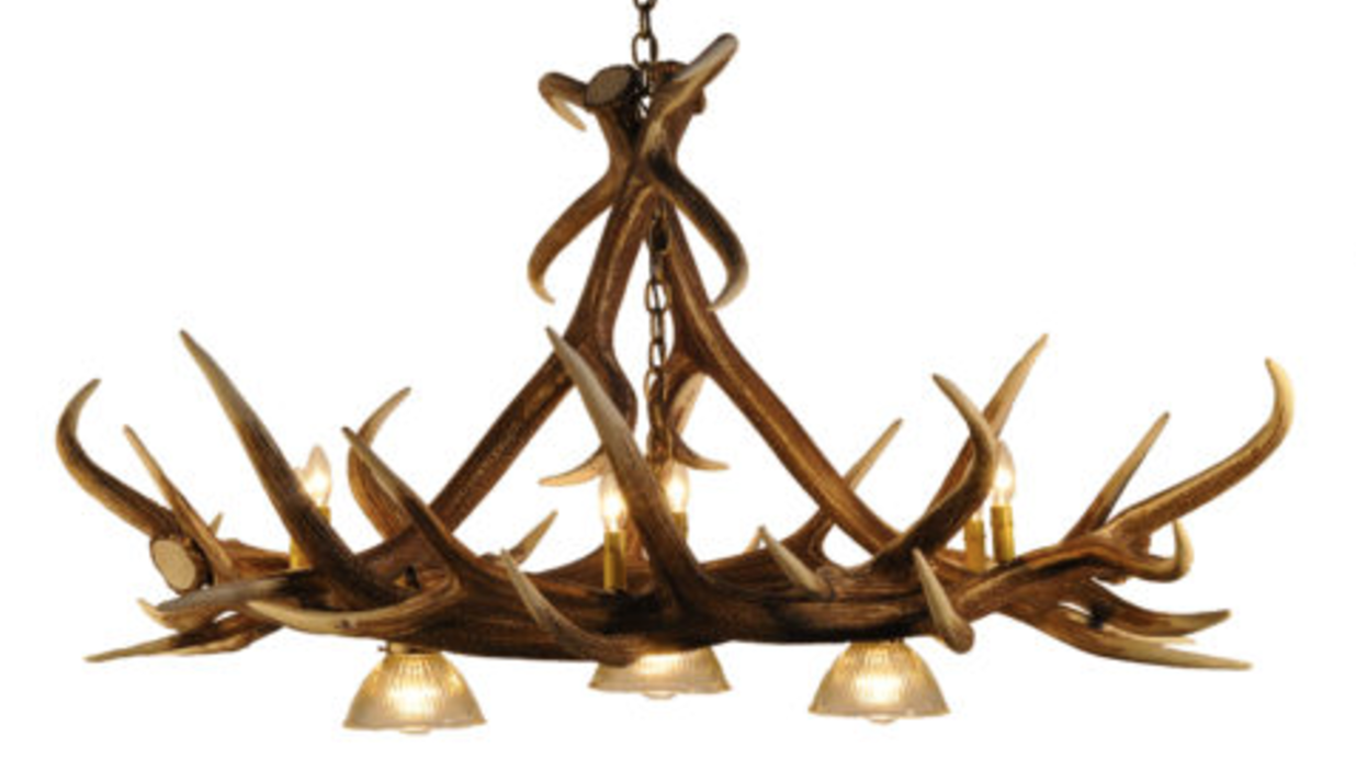 Growler Bull Faux Elk Antler Chandelier,60" L x 41"W x 30"T, 3 DL