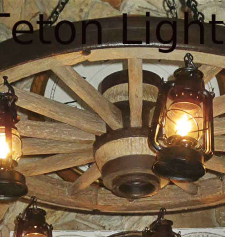 Buffalo Bill Wagon Wheel Rustic Chandelier, 42" W x 12"T