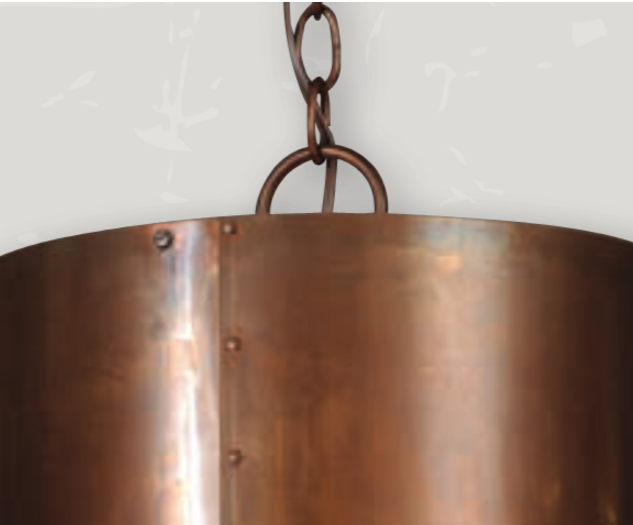 St. James Round Copper Drum Kitchen Island Pendant Light