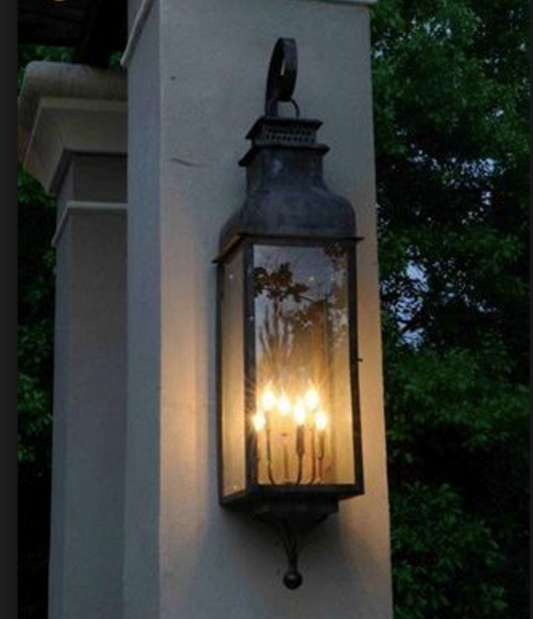 Outdoor Gas Electric Copper Lantern Kitchen Island Pendant Ceiling Light Fixture Chandelier Entryway Patio Light