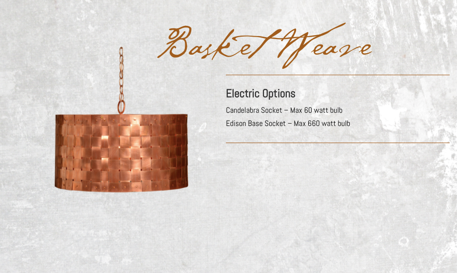 St. James Basket Weave Copper Chandelier