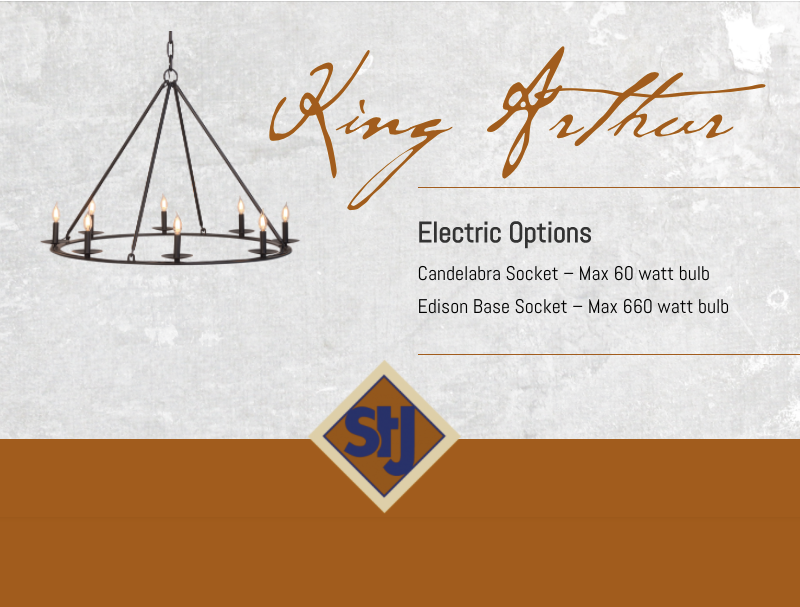 St. James King Arthur Medieval Steel Chandelier Custom Design