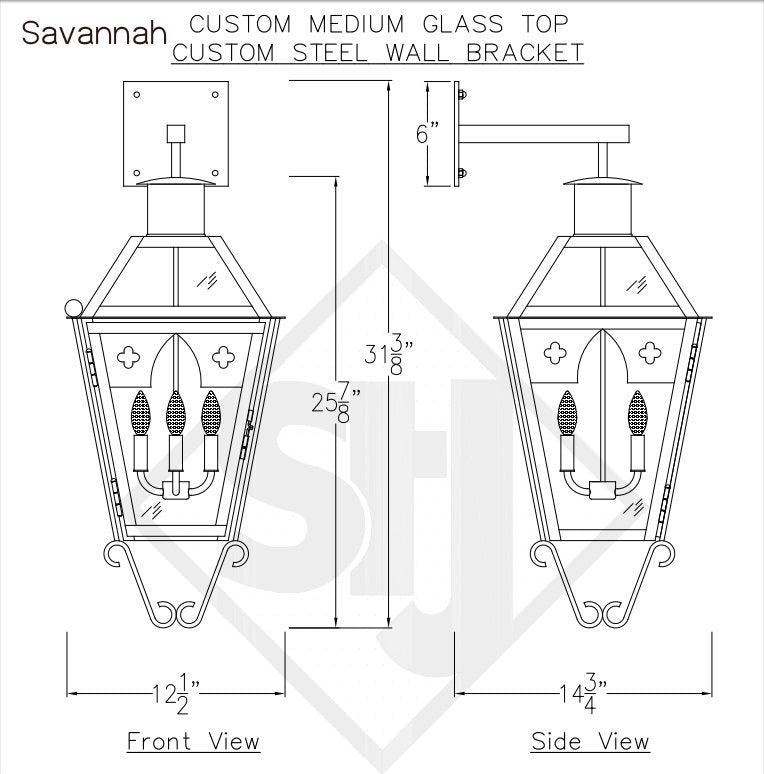 St. James Savannah Copper Lantern Pendant Light Custom Design