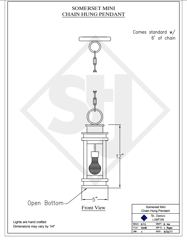 St. James Somerset Copper Lantern Pendant Light