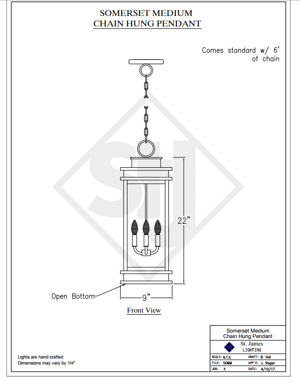 St. James Somerset Copper Lantern Pendant Light