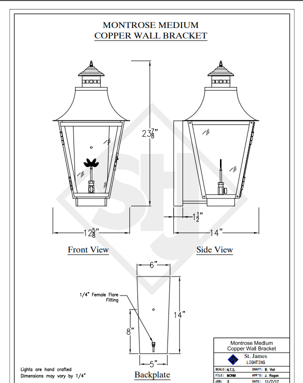 St. James Montrose Copper Lantern