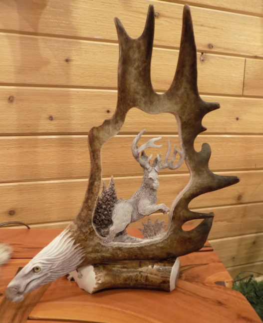 Jackalope Antler Carving