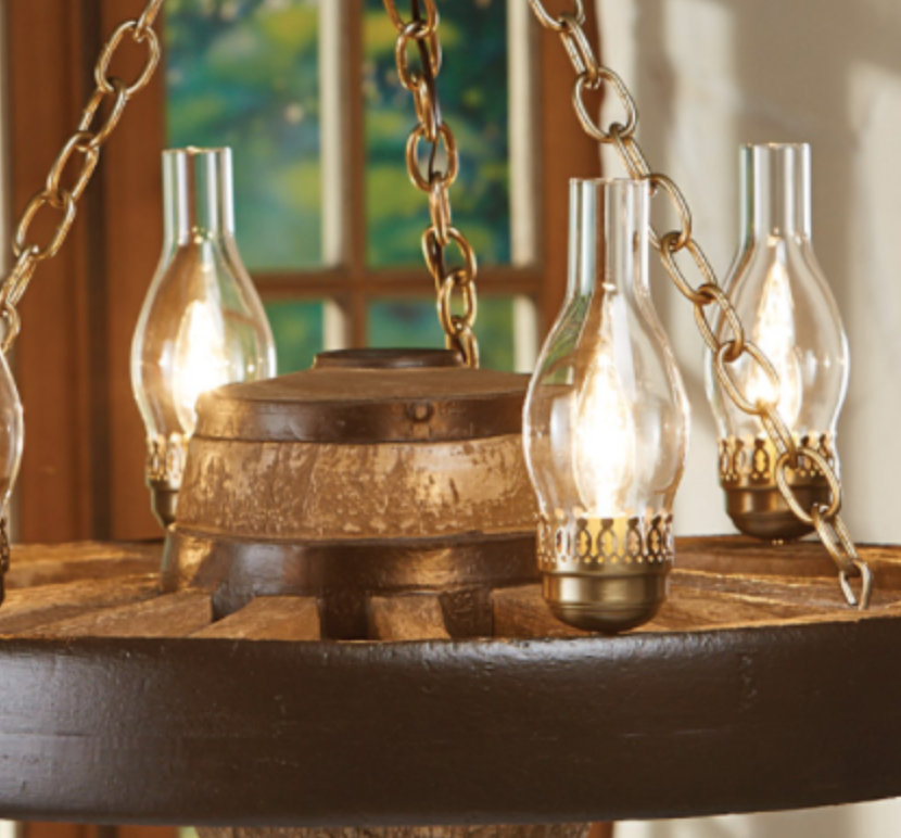 Rustic Wagon Wheel Chandelier